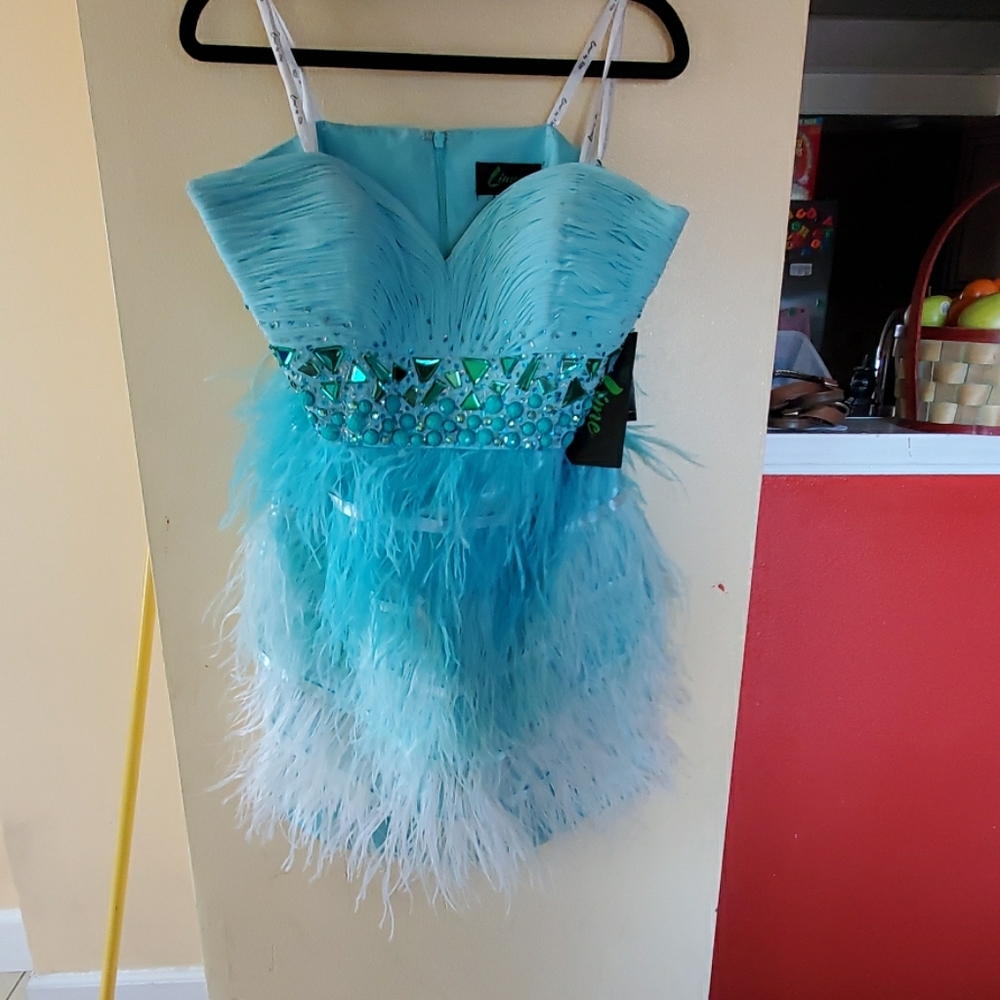 A beautiful Aqua Ombre short dress
